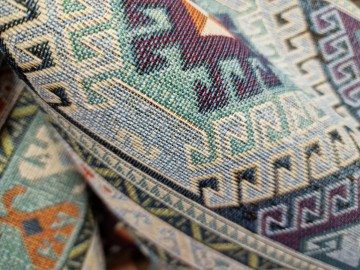 Meubelstof kelim blauw