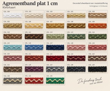 Agrementband 1cm plat kleurkaart