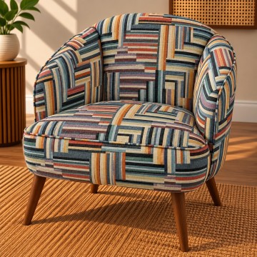 Meubelstof gobelin retro stripe stoel