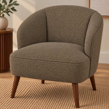 Meubelstof linnen look beige taupe stoel