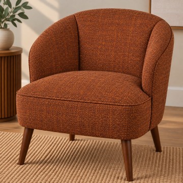 Meubelstof linnen look copper