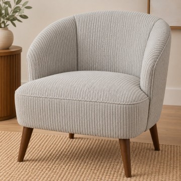 Meubelstof rib licht taupe