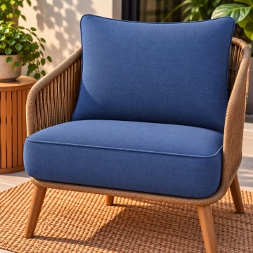 Outdoor meubelstof blauw stoel