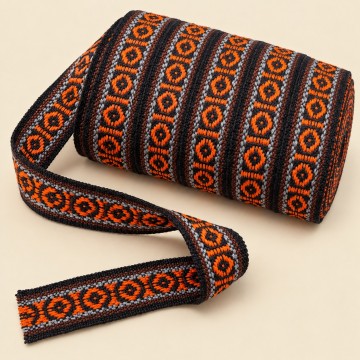 Sierband  zwart oranje