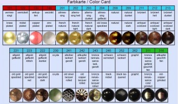 Siernagel kleurkaart; ook in deze kleuren bestelbaar !