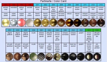 Siernagel kleurkaart; mogeijkheden