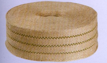 Rol singelband (sangel/trekband) jute 70mm zitkwaliteit 25mtr.