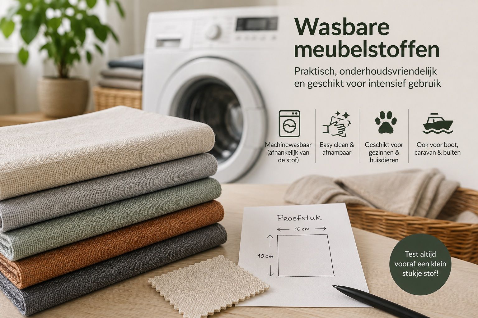 Wasbare meubelstoffen en praktische wastest bij Wotex